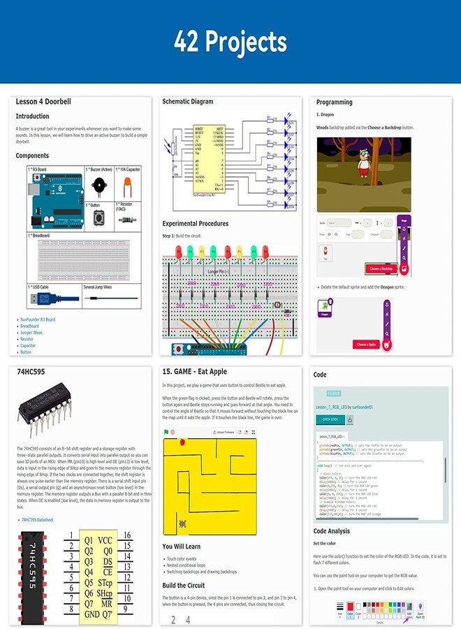 IDUINO Project Complete Starter kit Compatible with Arduino UNO R3 Arduino IDE/Scratch Coding Kit - Image 2